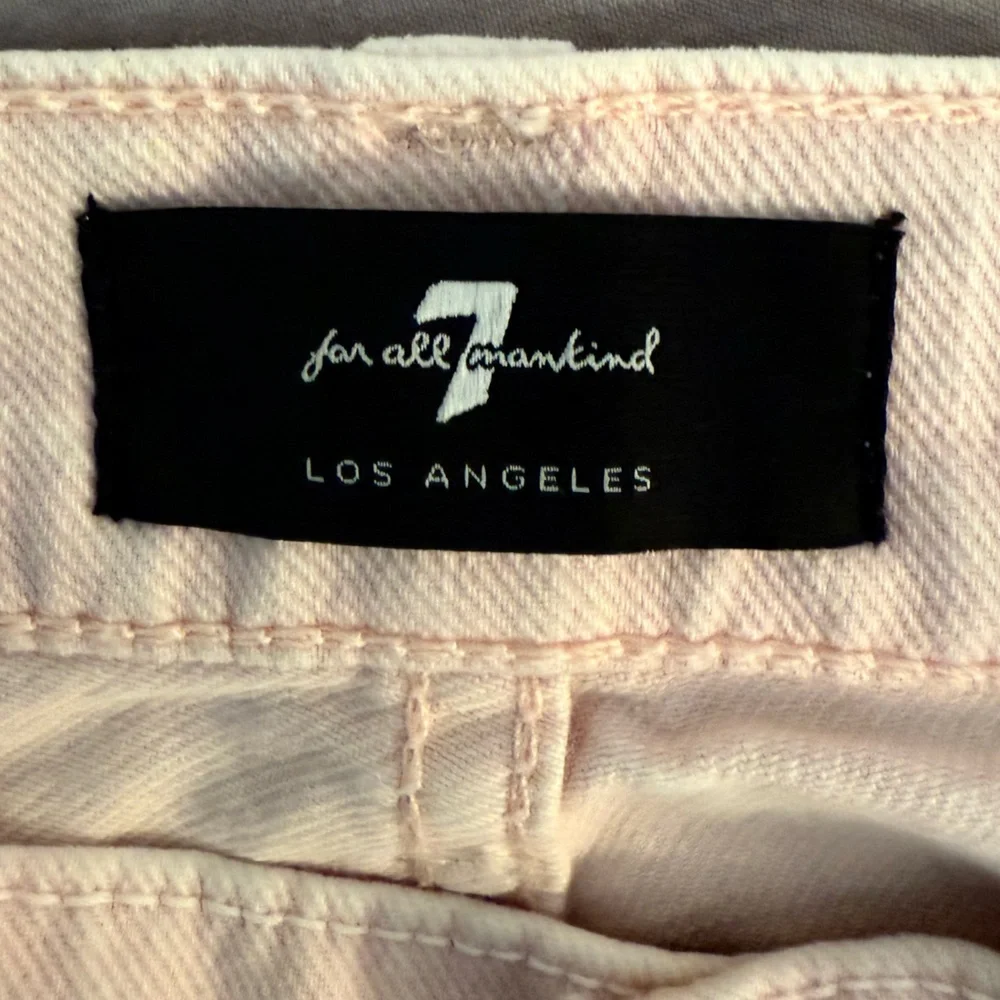 7 For All Mankind Light Pink Distressed Jeans